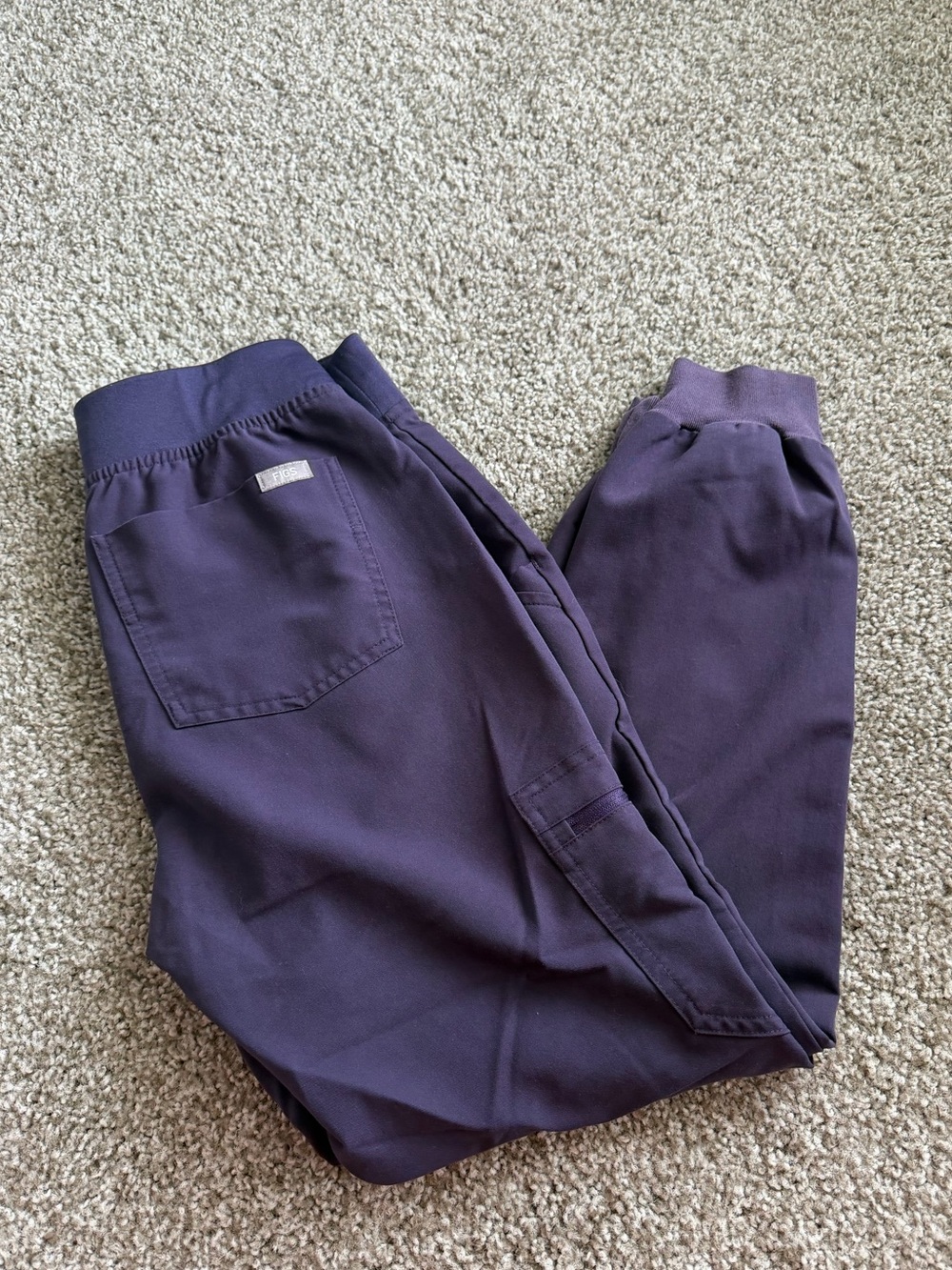Figs Dark Purple Jogger Scrub Pants SZ XSP Medical Uniform